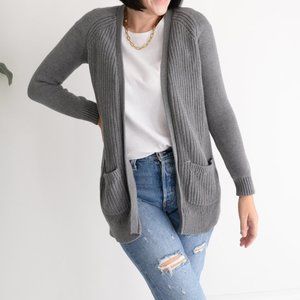 Banana Republic XS Grey Knit Cardigan Sweater with Pockets -  100% Cotton